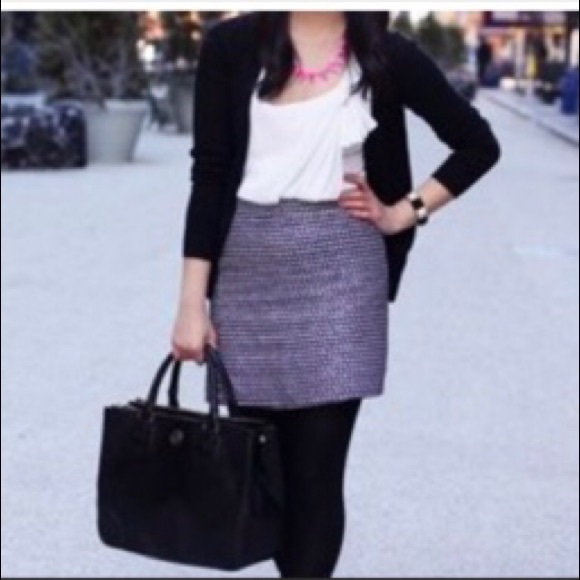 💜J. CREW💜MINI TWEED METALLIC SKIRT 💜 - Picture 2 of 7